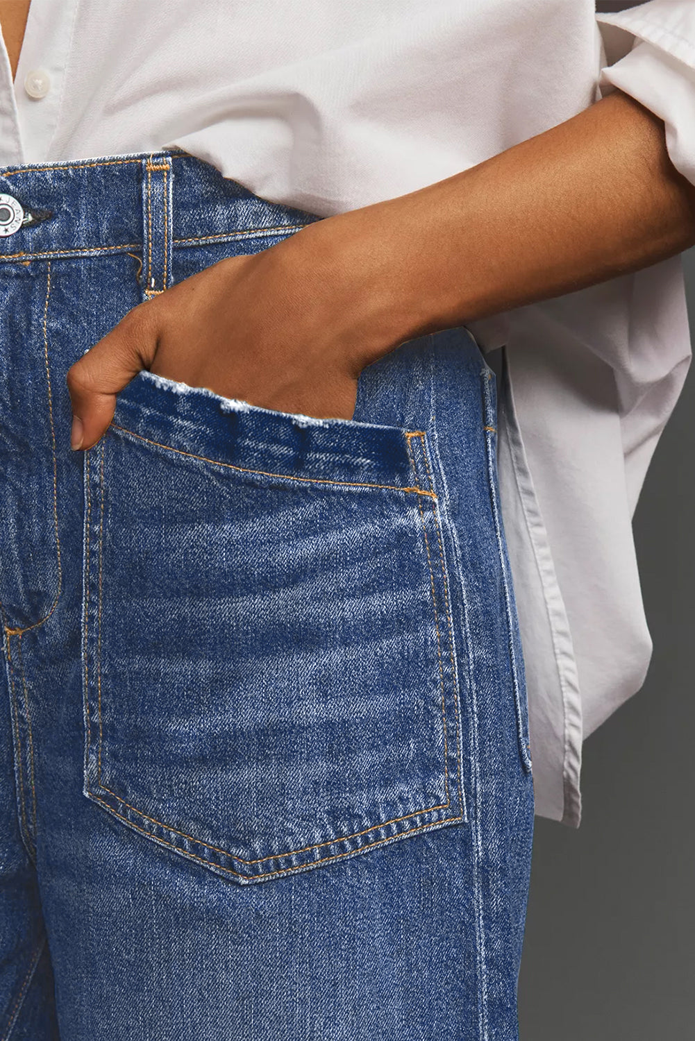 Bluing Mimimalist Patch Pocket Womens Shift Jeans