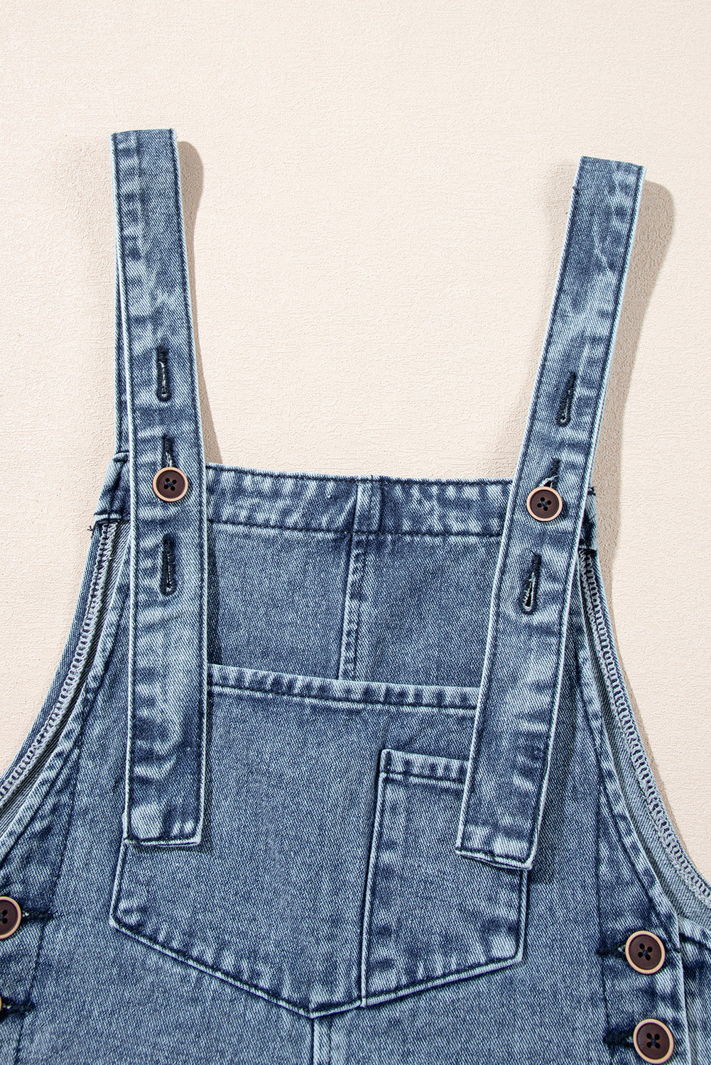Black Distressed Bib Pocket Wide Leg Denim Overall