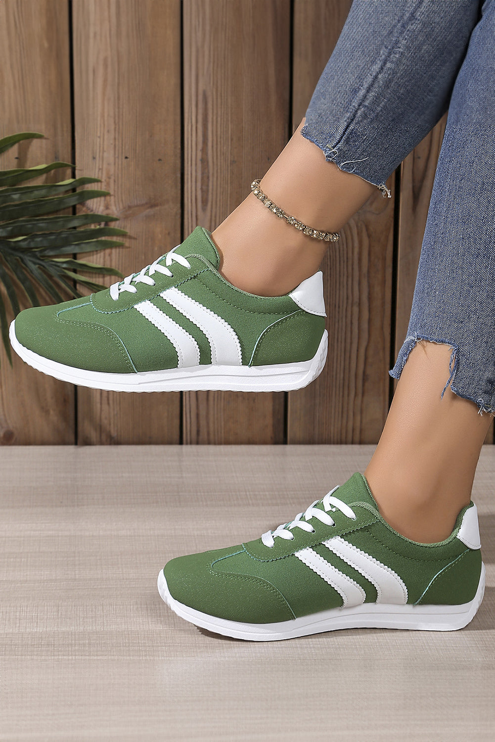Yellow Patchwork Breathable Lace Up Sneakers
