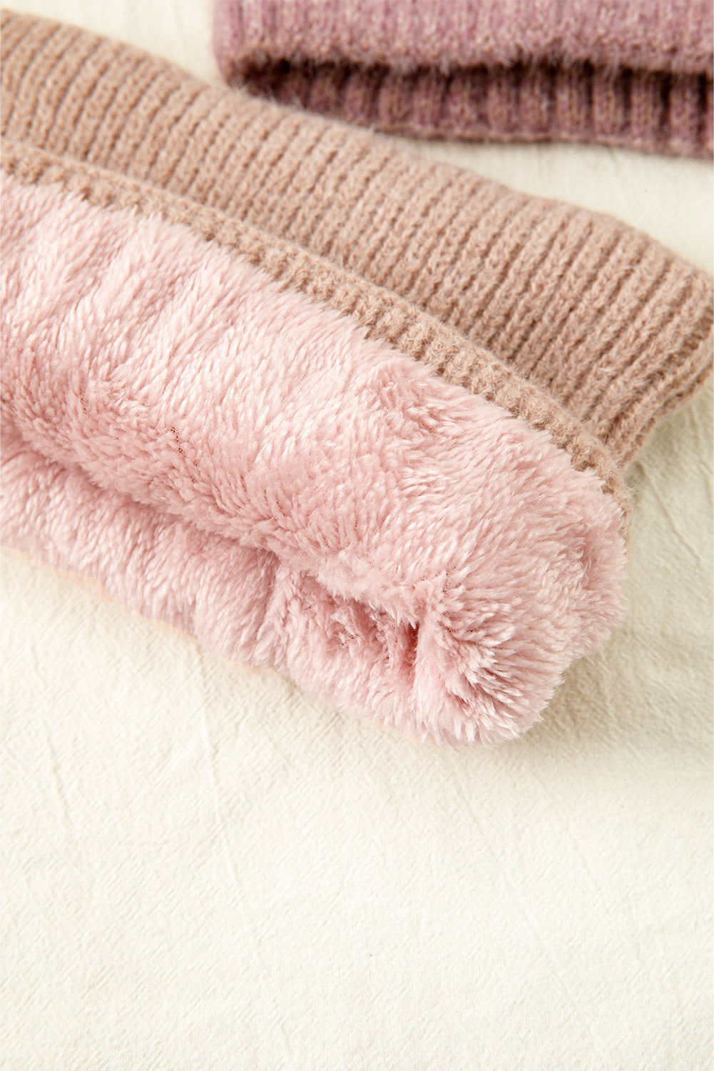 Peach Blossom Winter Beanie Hat and Cozy Sherpa Liner Scarf Set