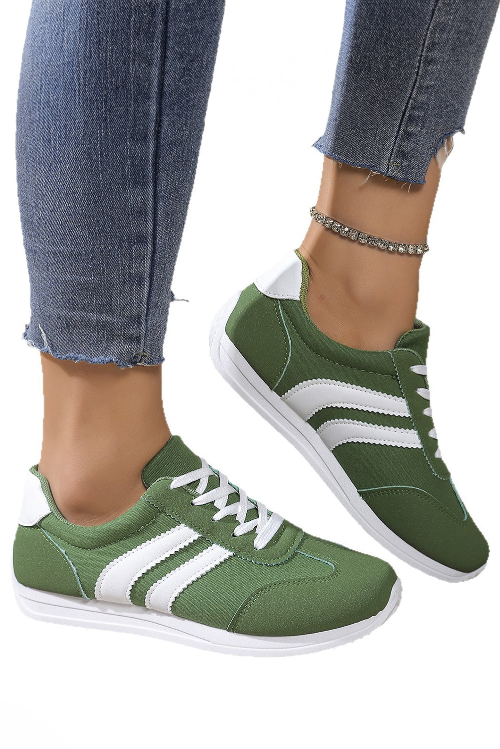 Yellow Patchwork Breathable Lace Up Sneakers