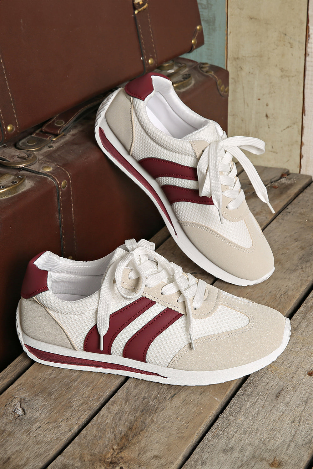 Yellow Patchwork Breathable Lace Up Sneakers
