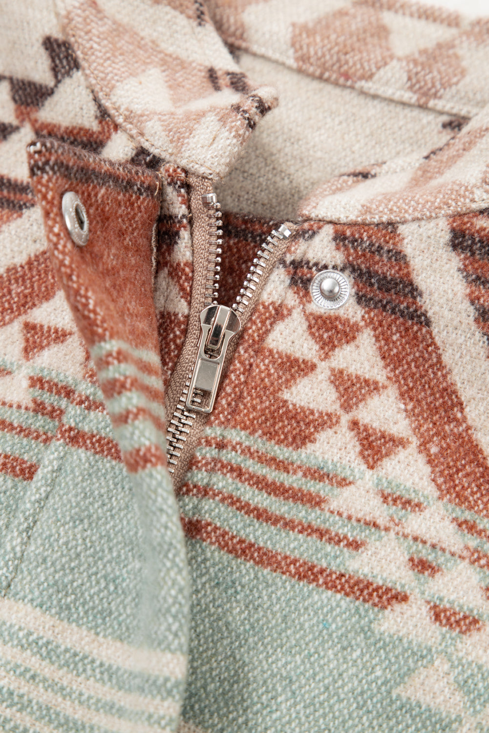 Light French Beige Geometric Quilted Patchwork Vintage Jacket